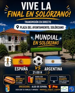Retransmisión del partido España-Argentina · Solórzano